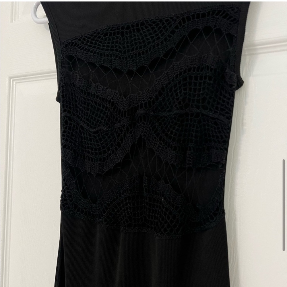 Christopher Esber Tropic Crochet Ribbed Tank Dress Black - Picture 7 of 9